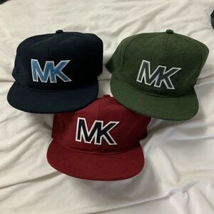 MK Logo Snapback Hat Set - Black, Green, Red